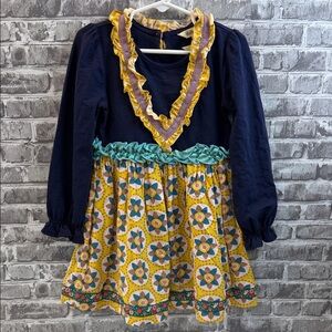 Matilda Jane Navy and‎ Yellow Floral Kids Dress